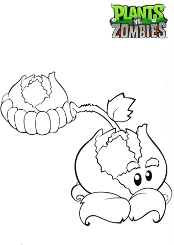 Plants Vs. Zombies Cabbage Pult Coloring Page